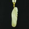 2.4" China Certified Nature Hetian Nephrite Jade Arhat Amulet Fine Carved Necklace Pendants 0957 view 3