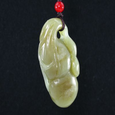 2.1" China Certified Nature Hetian Nephrite Jade Wealth Gourd Fine Carved Necklace Pendants