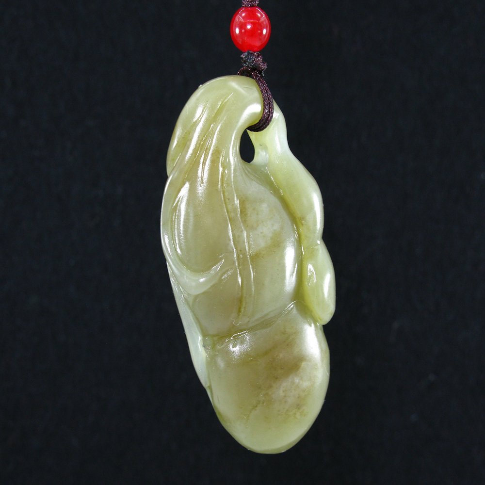 2.1" China Certified Nature Hetian Nephrite Jade Wealth Gourd Fine Carved Necklace Pendants