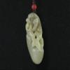 2.2" China Certified Nature Hetian Nephrite Jade Wealth Toad and Eggplant Fine Carved Necklace Pendants view 3
