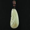 2.2" China Certified Nature Hetian Nephrite Jade Blessing Bat and Ruyi Fine Carved Necklace Pendants0949 view 2