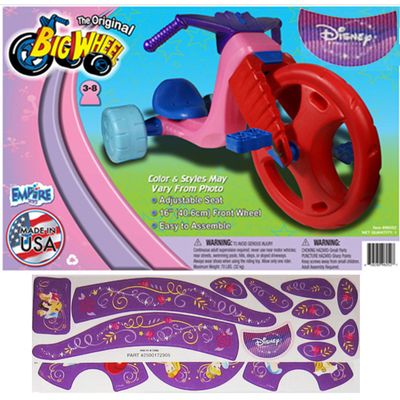 The Original Big Wheel Trike Red/Purple Limited Edition for Girls 16" w/ Disney Princess Decals