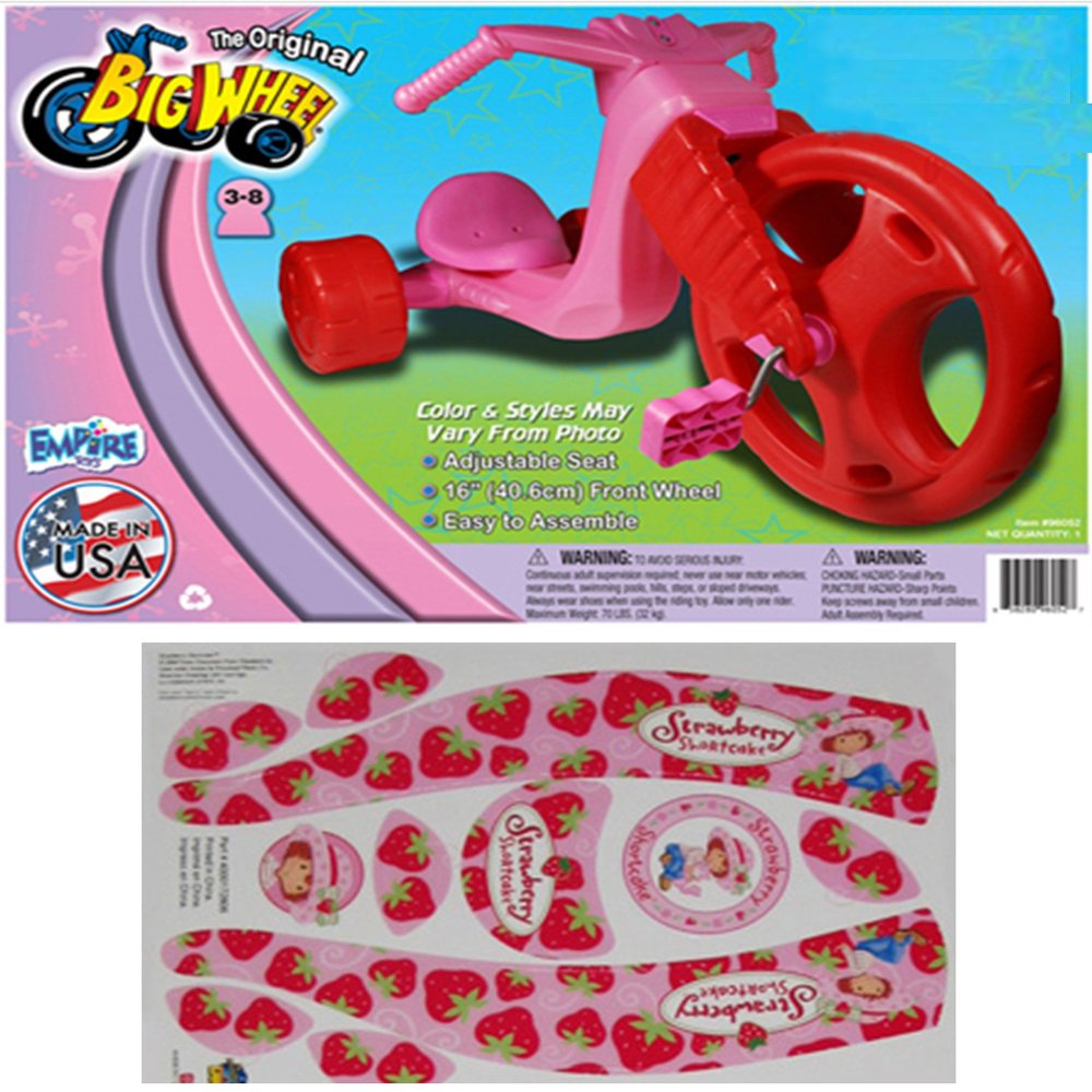 The Original Big Wheel Trike Red/Pink Limited Edition for Girls 16" w/Strawberry Shortcake Decals
