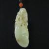2.3" China Certified Nature Hetian Nephrite Jade Fortune Toad and Eggplant Hollow Carved Necklace Pendants view 2