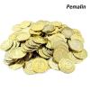 100Pcs Plastic Play Coins Gold Pirate Treasure Hunt Coins Toys for Kids Party Theme Props Decoration,Party Favor,Lucky Draw Games, Great for Kids, Toddlers, Teachers view 3