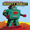 1960s tin toy box artwork made for Noguchi (Japan) for the Mechanical Mighty Robot with Spark The robot was tinplate clockwork model is metallic green with tinprinted details sparking action to red p view 1