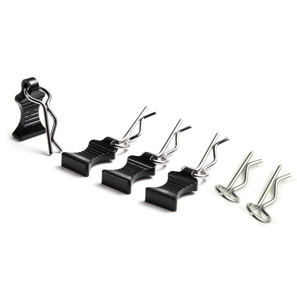 RCLions RC Car Body Clips Pins with Pull Taps for 1/8th 1/10th 1/12th RC Model Car (Black)