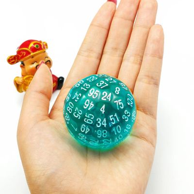 Bescon Translucent Polyhedral Dice 100 Sides Dice, Transparent D100 die, 100 Sided Cube, D100 Game Dice,100-Sided Cube of Teal