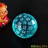 Bescon Translucent Polyhedral Dice 100 Sides Dice, Transparent D100 die, 100 Sided Cube, D100 Game Dice,100-Sided Cube of Teal view 3