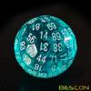 Bescon Translucent Polyhedral Dice 100 Sides Dice, Transparent D100 die, 100 Sided Cube, D100 Game Dice,100-Sided Cube of Teal view 4