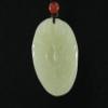 1.5" China Certified Nature Hetian Nephrite Jade Blessing Bat and Bamboo Fine Carved Necklace Pendants view 1
