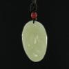 1.5" China Certified Nature Hetian Nephrite Jade Blessing Bat and Bamboo Fine Carved Necklace Pendants view 2