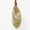 2.1" China Certified Nature Hetian Nephrite Jade Fortune Rat and Ancient Coin Fine Carved Necklace Pendants view 2