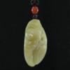 1.5" China Certified Nature Hetian Nephrite Jade Blessing Bat and Persimmon Fine Carved Necklace Pendants view 2