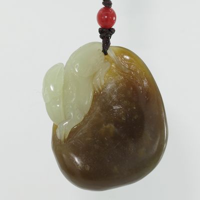 1.7" China Certified Nature Hetian Nephrite Jade Fortune Rat Fine Carved Necklace Pendants