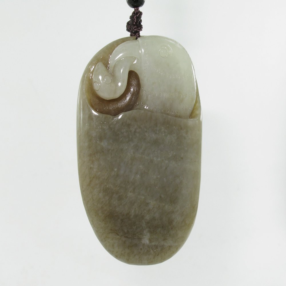 2.9" China Certified Nature Hetian Nephrite Jade Auspicious Eagle Hand Carved Pendants Hand Piece