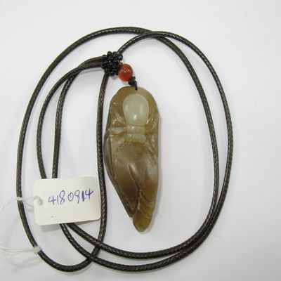 2" China Certified Nature Hetian Nephrite Jade Lucky Spider Fine Carved Necklace Pendants
