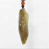 2" China Certified Nature Hetian Nephrite Jade Lucky Spider Fine Carved Necklace Pendants view 4