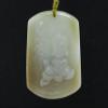 2" China Certified Nature Hetian Nephrite Jade Lucky Buddha Plate Fine Carved Necklace Pendants view 1