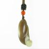 1.5" China Certified Nature Hetian Nephrite Jade Smart Duck Had Carved Necklace Pendants view 2