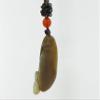 1.5" China Certified Nature Hetian Nephrite Jade Smart Duck Had Carved Necklace Pendants view 3