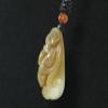 1.7" China Certified Nature Hetian Nephrite Jade Blessing Bat and Ruyi Fine Carved Necklace Pendants view 4
