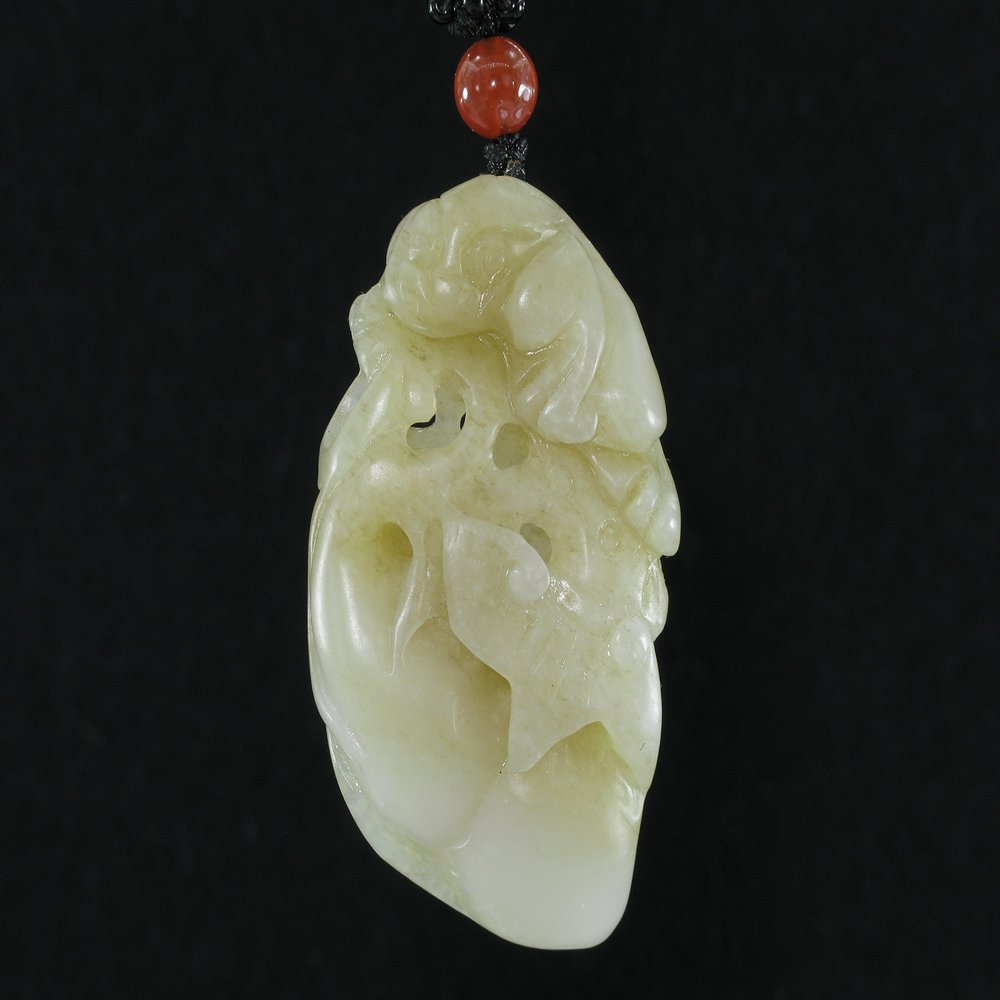 1.9" China Certified Nature Hetian Nephrite Jade Wealth Pixiu and Gourd Hollow Carved Necklace Pendants