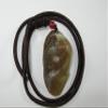 2.2" China Certified Nature Hetian Nephrite Jade Wealh Pixiu and Bat Fine Carved Necklace Pendant view 1