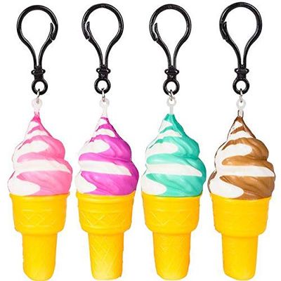 4 inches Squish Ice Cream Cone Clip On, Case of 12