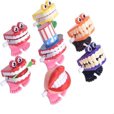 Annhua Walking Teeth Toys 7PCS, Wind-up Chattering Teeth Smile Small Wind Up Toy Feet Knickknack for Party Halloween Christmas Home Desktop Decoration - 12 Months Warranty