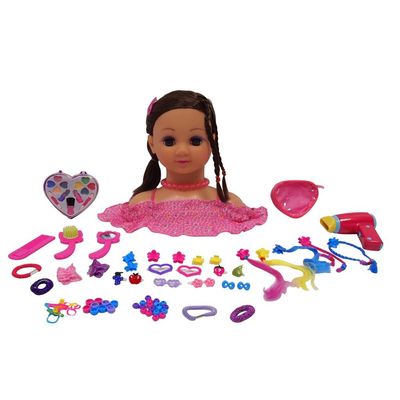 Happy Friend 504113 doll head, makeup, brown