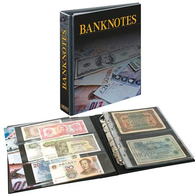 Lindner 3537 PUBLICA M Banknotenalbum mit 20 beidseitig bestckbaren Folienblttern in Zwei Ausfhrungen