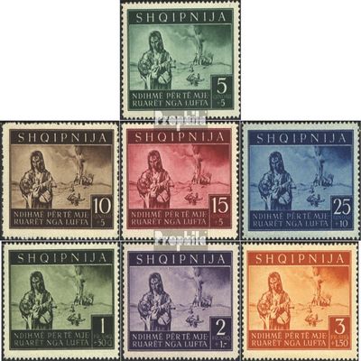 Albania (German.cast.2.World.) 15-21 (Complete.Issue.) unmounted Mint/Never hinged ** MNH 1944 Opferhilfe (Stamps for Collectors)