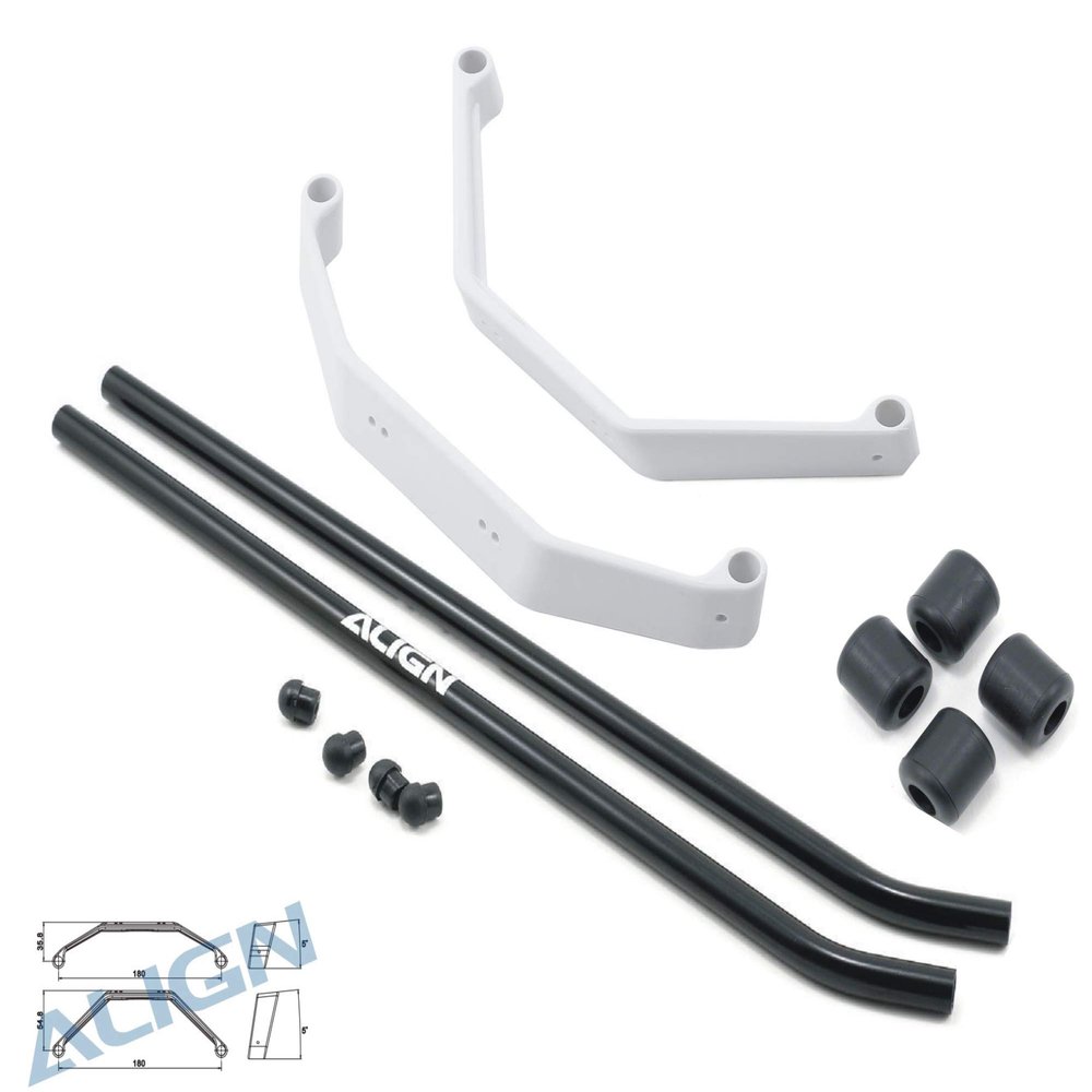Align/T-Rex Helicopters 550X 550E / 600E White Complete Landing Skid