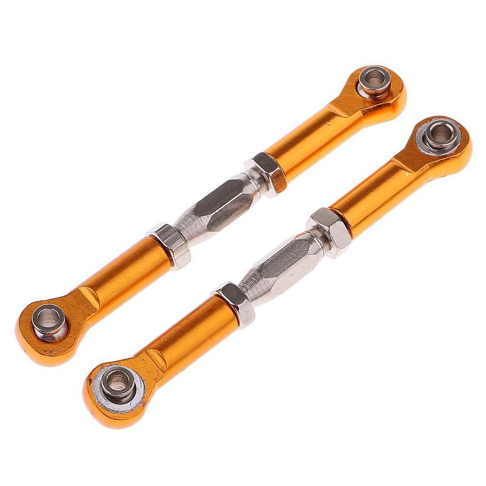 2 Pcs 166017 106017 RC1:10 Aluminum Alloy Front/Rear Linkage for HSP Off Road Trucks Model Car (Golden)