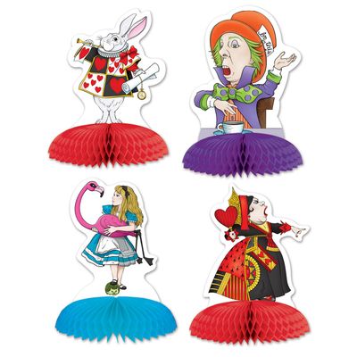 Beistle Club Pack Alice in Wonderland Printed Mini Centerpieces, Box of 48 Centerpieces