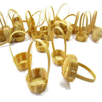 10 Dollhouse Miniature Wicker 3 cm Bread Vegetable Fruit Mini Basket 14855