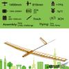 Dancing Wings Hobby Balsa Wood Radio Remote Controlled Electric Powered F14 Glider Uzi Aeroplane Laser Cut Kit Wingspan 1400mm Un-Assembled for Adults (F1404C) view 4