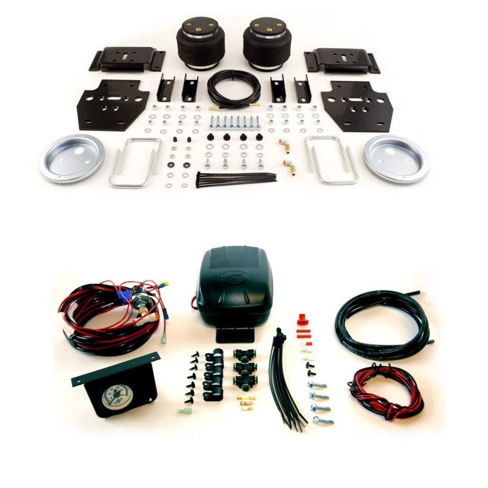 Air Lift 88299 25592 Rear Set of Load Lifter 5000 Ultimate Series Air Springs with Load Controller II Compressor System Bundle for Toyota Tundra