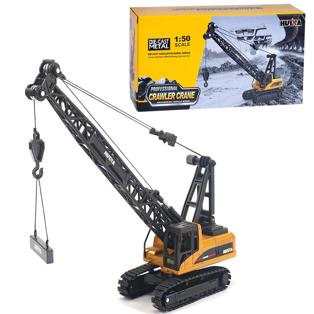 Gemini&Genius Crawler Crane Construction Vehicle Toy Dragline Heavy Duty 1/50 Crane Work Car, Engineering Truck, Site Sandbox Car Toy, Collectible or Decoration for Kids