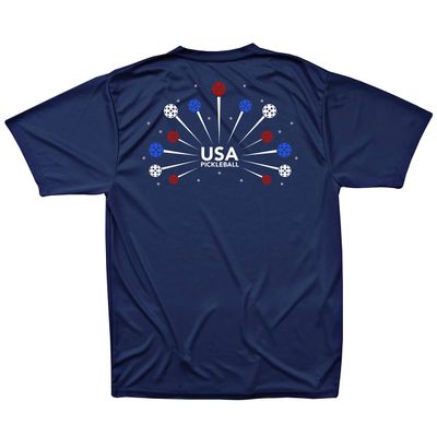 Patriotic USA Pickleball Mens Performance T-Shirt