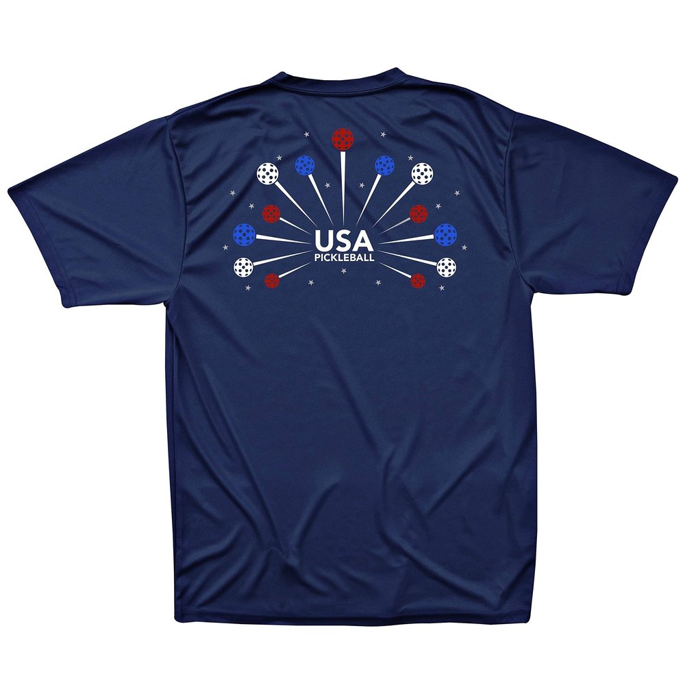 Patriotic USA Pickleball Mens Performance T-Shirt