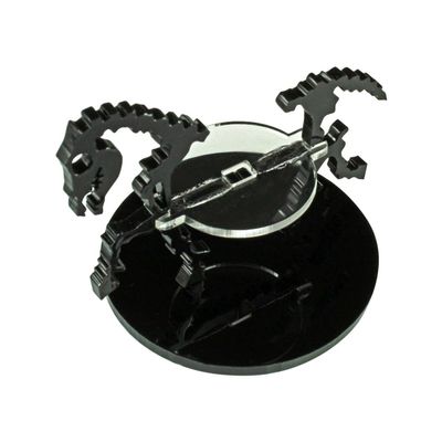 LITKO Skeletal Steed Character Mount | Warhorse Skeleton | Role Playing Games | Compatible with Dungeons & Dragons and Pathfinder Games (Black, 50mm Circular Base)