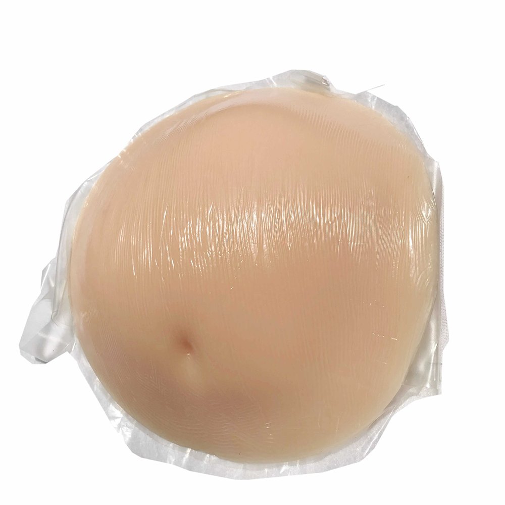 1-10 Months Soft Silicone Belly Fake Pregnancy Bump Big Fake Belly False Belly Baby (1500g, Beige)