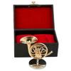Dselvgvu Miniature French Horn with Stand and Case Brass Mini Musical Instrument French Horn Replica Collectible Figurines Dollhouse Accessories Model Home Decoration Display Ornament (3.75"x1.77") view 4