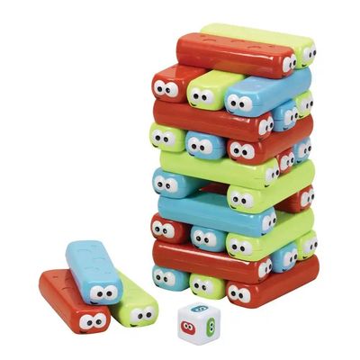 Bits and Pieces Happy Stackers Game Colorful Tower Stack Game Easy to Play Stacking Toy for Kids and Family Pre-School Daycare Center Toys for Ages 3 and Up, 2-4 Players