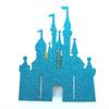 Blue Castle Cake Topper Princess Cake Castle Blue Glitter (ab-25) view 1