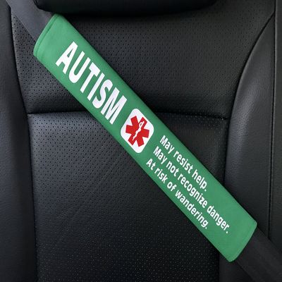 Autism Medical Alert Seat Belt Cover (Emerald Green)