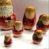 6 pcs Russian Stacking Santa Dolls Textured Christmas view 4