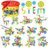 250 Pcs Tubular Pipes & Spout STEAM Interlocking Educational Building Blocks Set, Kids Tube Locks Construction Set with Storage Box, Idea Book, Preschool Educational Toy Gift for Toddlers Age 3+ view 1